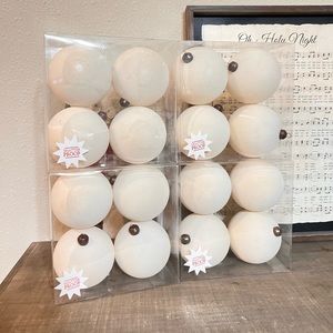 Hobby Lobby Ivory Flocked Velvet Ornaments Set of 4 (FOUR)